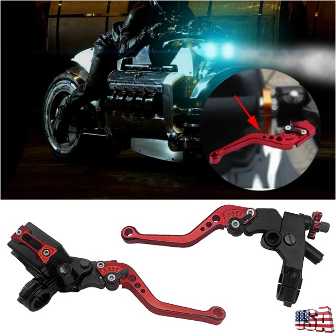 CNC Machined Motorcycle Handlebars Brake and Clutch Lever Combo Set,Fits7/8"Bars