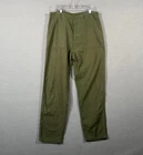 Vintage Military Pants Mens Fits 35x31 OG 107 Baker Trousers Sateen Vietnam 70s