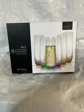 JoyJolt Hue Colored Stemless Champagne Flute Glass