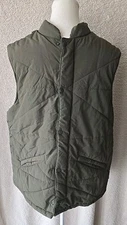 Chaps Vintage Quilted Outdoor Vest Full Zip Army Green Jacket Men's (No Size Tag