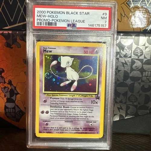 2000 POKEMON PROMO BLACK STAR #9 MEW-HOLO PSA 7 🌀SWIRL🌀
