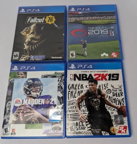 Playstation 4 PS4 Game Bundle Lot of 4 Fallout 76 Madden 21 NBA2K19 Golf Club19