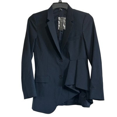 Theory Jester Asymmetrical Peplum Blazer Black Size 4 NWT Designer Jacket