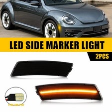 Smoked Lens Amber Led Front Side Marker Lights For Vw 18-up Tiguan12-19 Beetle
