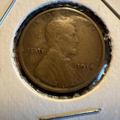 1914 1C BN Lincoln Cent Wheat penny In Fine Condition