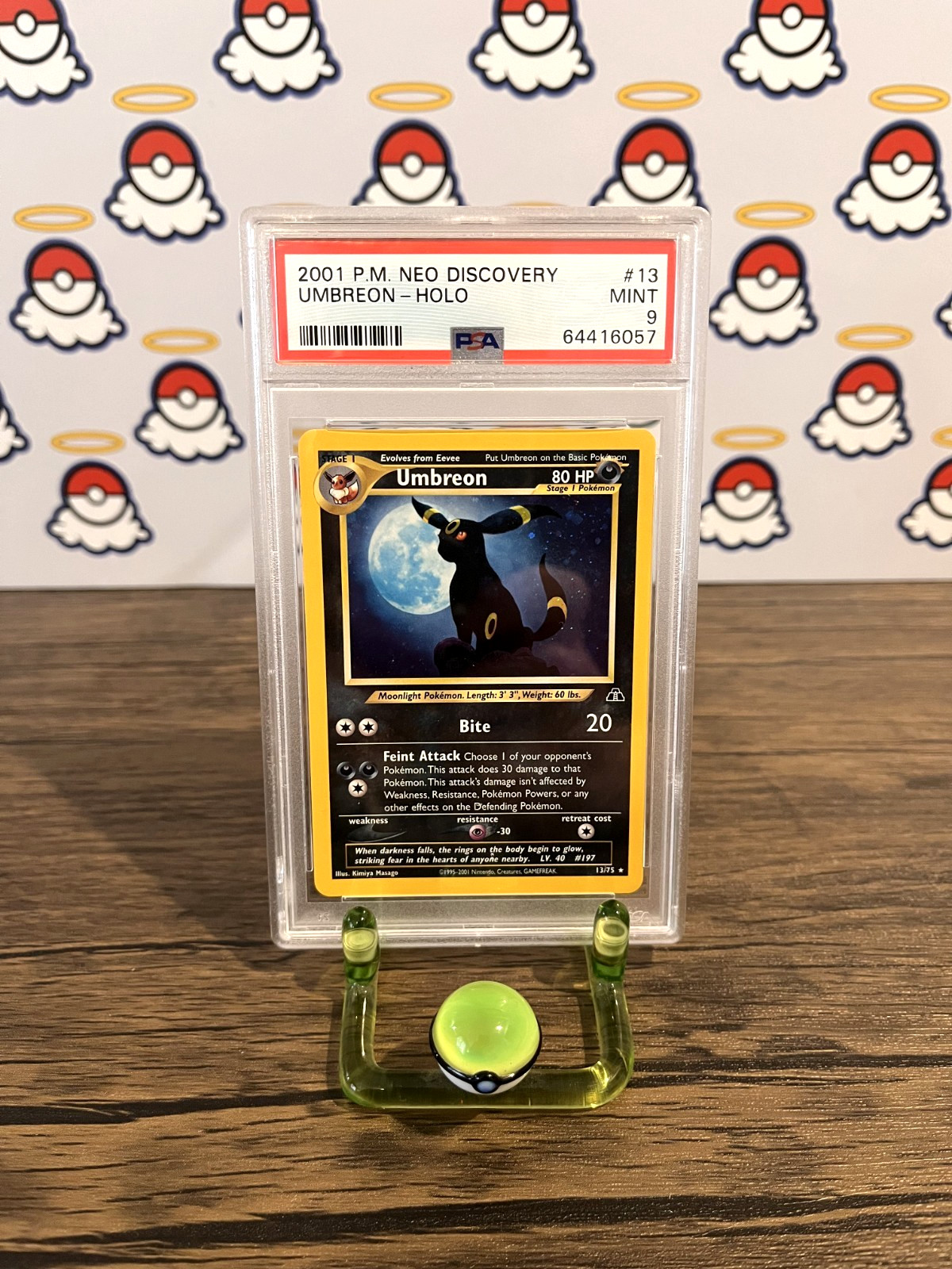 Umbreon 13/75 Holo Pokemon WotC Neo Discovery Unlimited - PSA 9 MINT
