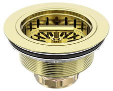 Desag e fregadero 3,5" acero inoxidable dorado con colador y tap n