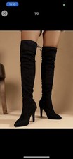 black suede over the knee boots