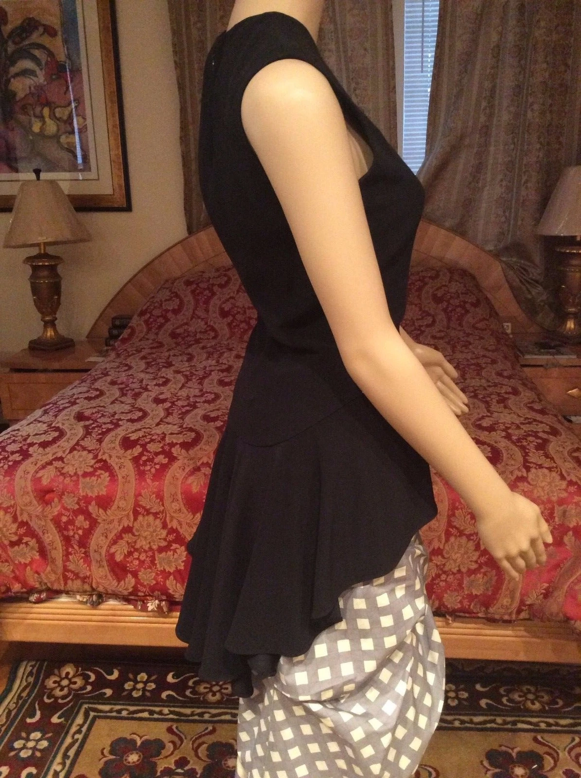 CAMICETTA ABITO ICONICA SPLENDIDA 2DIE4 firma Alexander McQueen blu scuro peplum