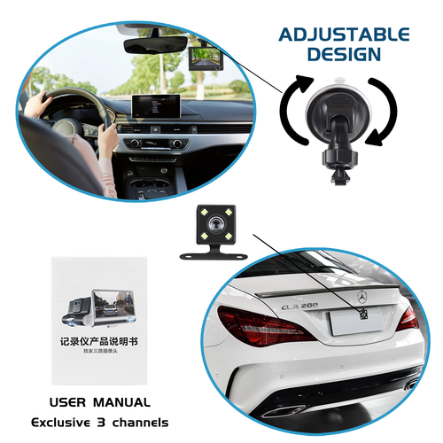 Cámara Grabadora De Video Para Carro Auto Delantero/Trasero/Interior Dash Cam HD - Imagen 27 de 37