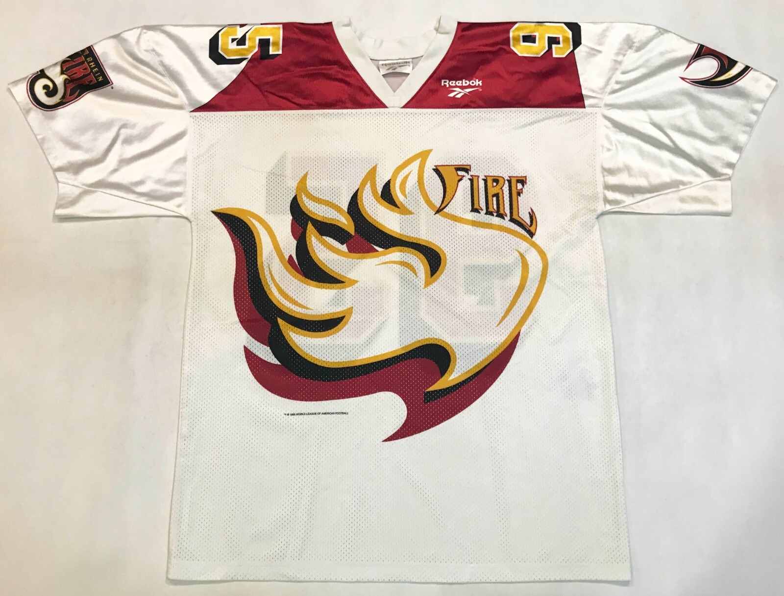 Vintage Reebok 1995 Rhein Fire #95 World League Football Jersey L White |  eBay