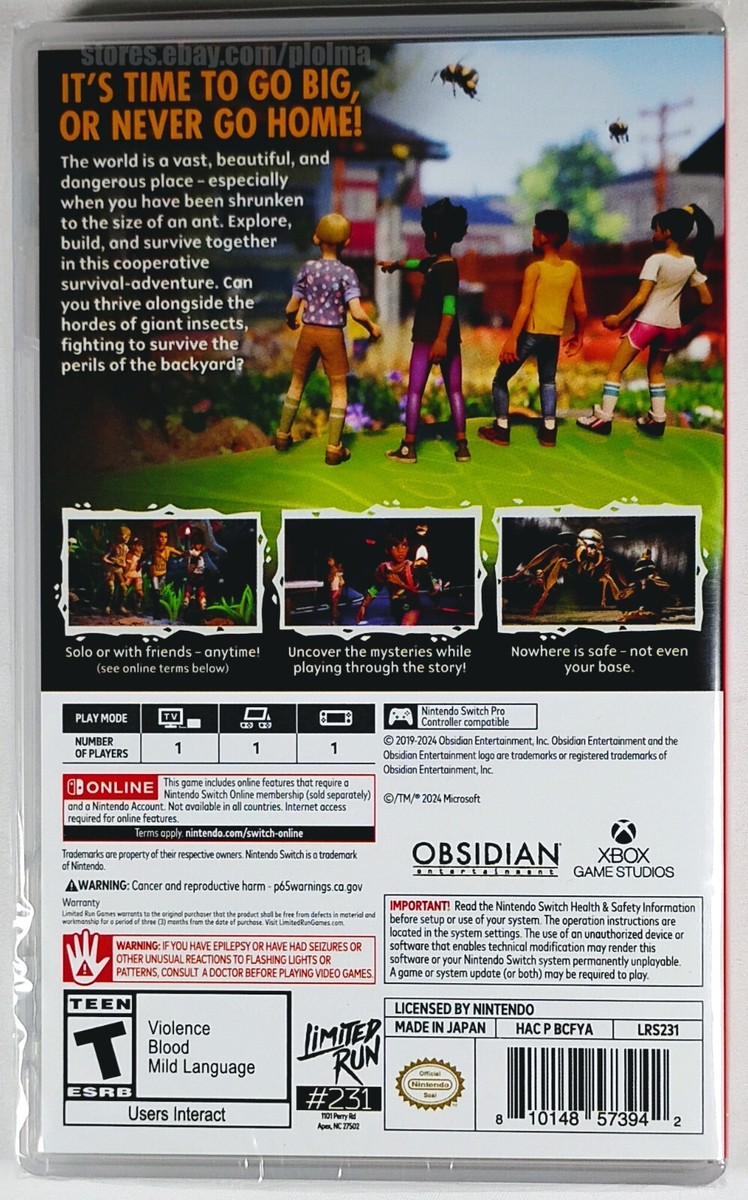 GROUNDED Fully Yoked Edition New NINTENDO SWITCH Game Limited Run