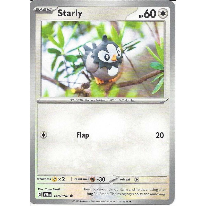 148/198 Starly : Common : Scarlet & Violet Pokemon Trading Card Game