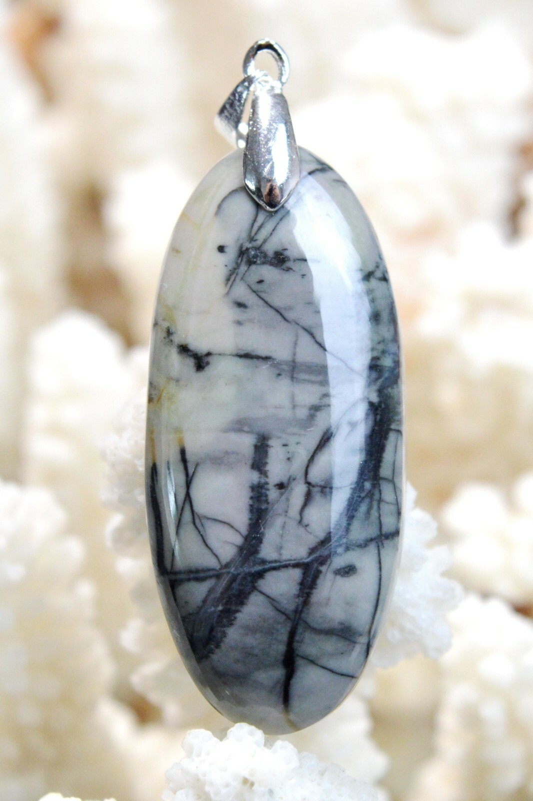 Pendentif cabochon en jaspe Picasso de 60 carats et pierre naturelle pour collier unique