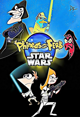 Phineas And Ferb ''Star Wars'' Pop Art Print - 13 x 19 Poster