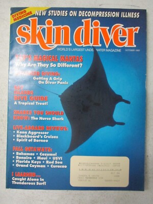 SKIN DIVER MAGAZINE OCTOBER 1993 YAP'S MAGICAL MANTAS NEW JERSEY SAN SABA WRECK