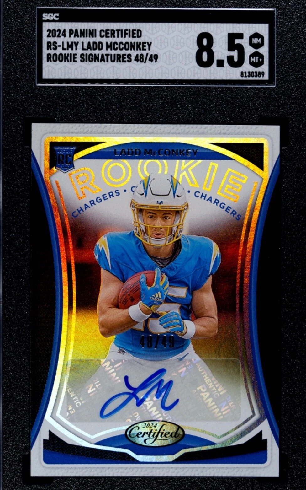 Ladd McConkey Panini Certified Rookie Signatures #RSLMY Base
