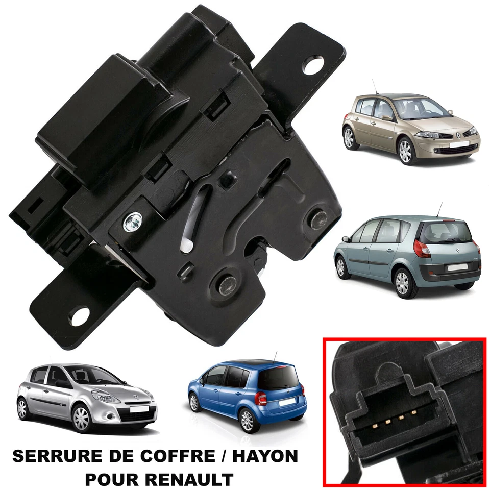 Serrure Centralisation de Coffre Hayon pour Clio 3 Modus Megane 1.6 1.5 1.9 DCi - Photo 3/4
