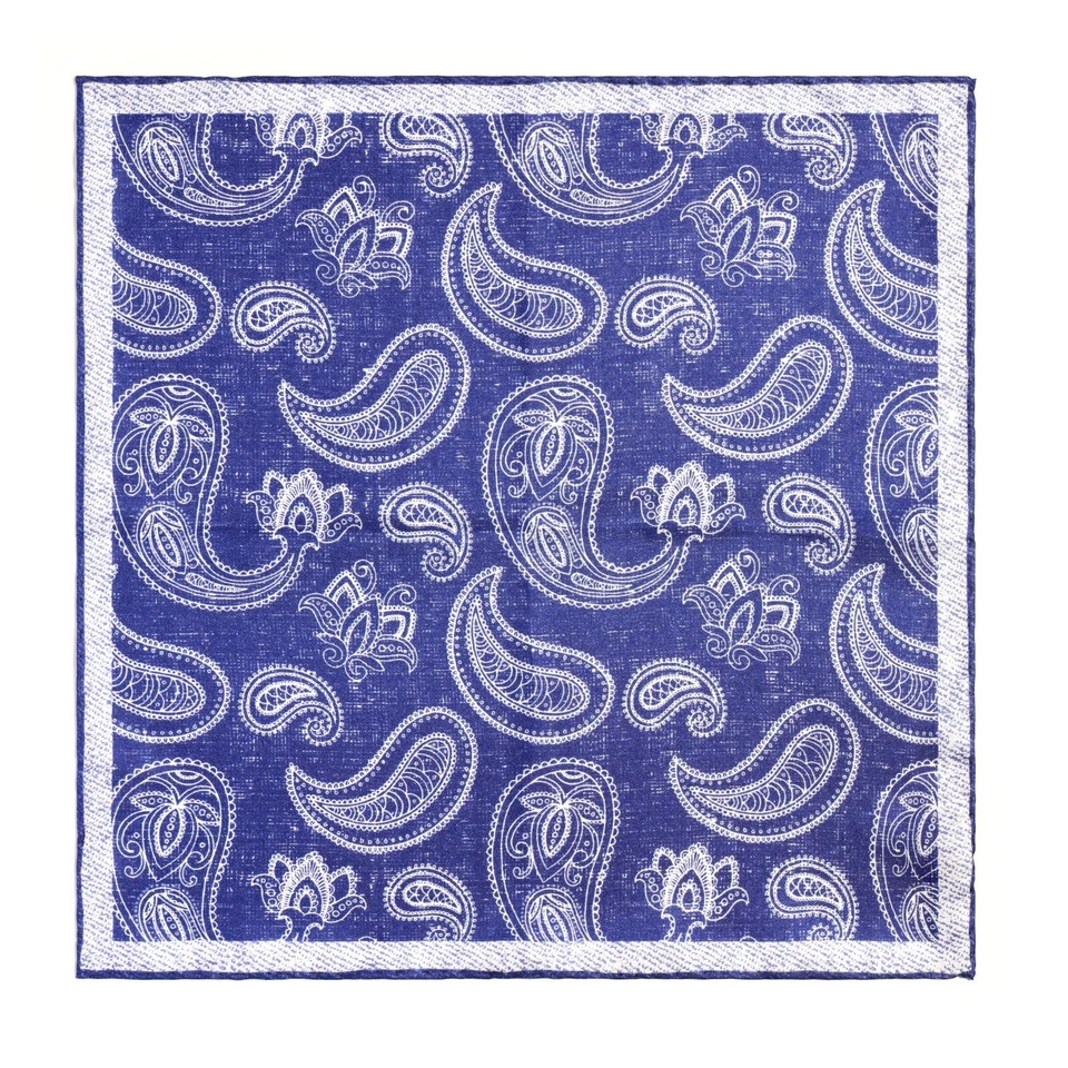 Pañuelo de seda para hombre azul y blanco porcelana azul cuadrado de bolsillo 30 cm 11,8 pulgadas Foto 2 de 4