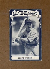 LLOYD WANER, Pirates ~ TCMA All-Time Greats TYPE 2 strip card NOT POSTCARD
