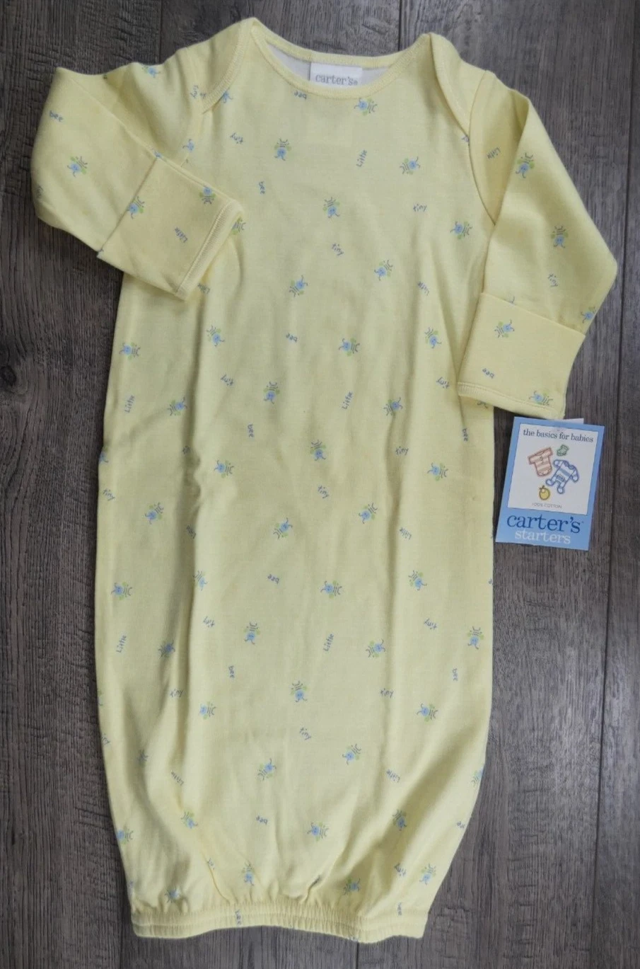 Baby Boy Clothes New Vintage Carter's 0-3 Month Yellow Bees Sleep Gown