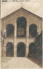1906 MILAN Sant’Ambrogio Interior Courtyard Photo Postcard