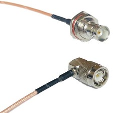 RG316 BNC FEMALE BIG BULKHEAD to TNC Male Angle RF Cable Rapid-SHIP LOT
