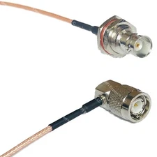 RG316 BNC FEMALE BIG BULKHEAD to TNC Male Angle RF Cable Rapid-SHIP LOT