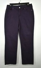Bandolino Women Violet Straight Stretch Comfort Fit 5-Pocket Denim Jeans 10P