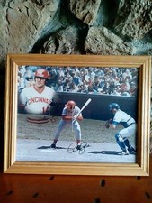 PETE ROSE DOUBLE PHOTOGRAPH, Autographed 8x10  Oak Framed 11 1/ 2 x 9 1/2(Reds) 