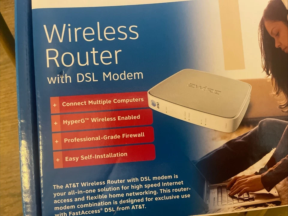 AT&T 2Wire 2701HG-B 54 Mbps 4-Port 10/100 Wireless G Router No Ethernet Cord - Image 2 of 4