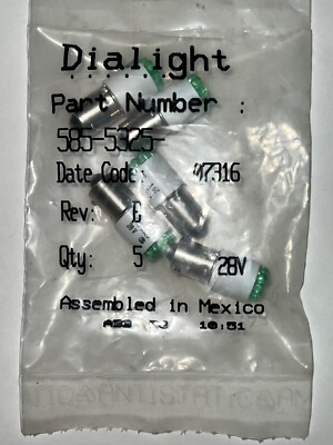 DIALIGHT LED REPLACEMENT BULB 585-5325 REV. B 28 VOLT GREEN LOT OF 5*