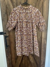 Womens Everlane Tunic Dress Top Short Sleeve Floral XS