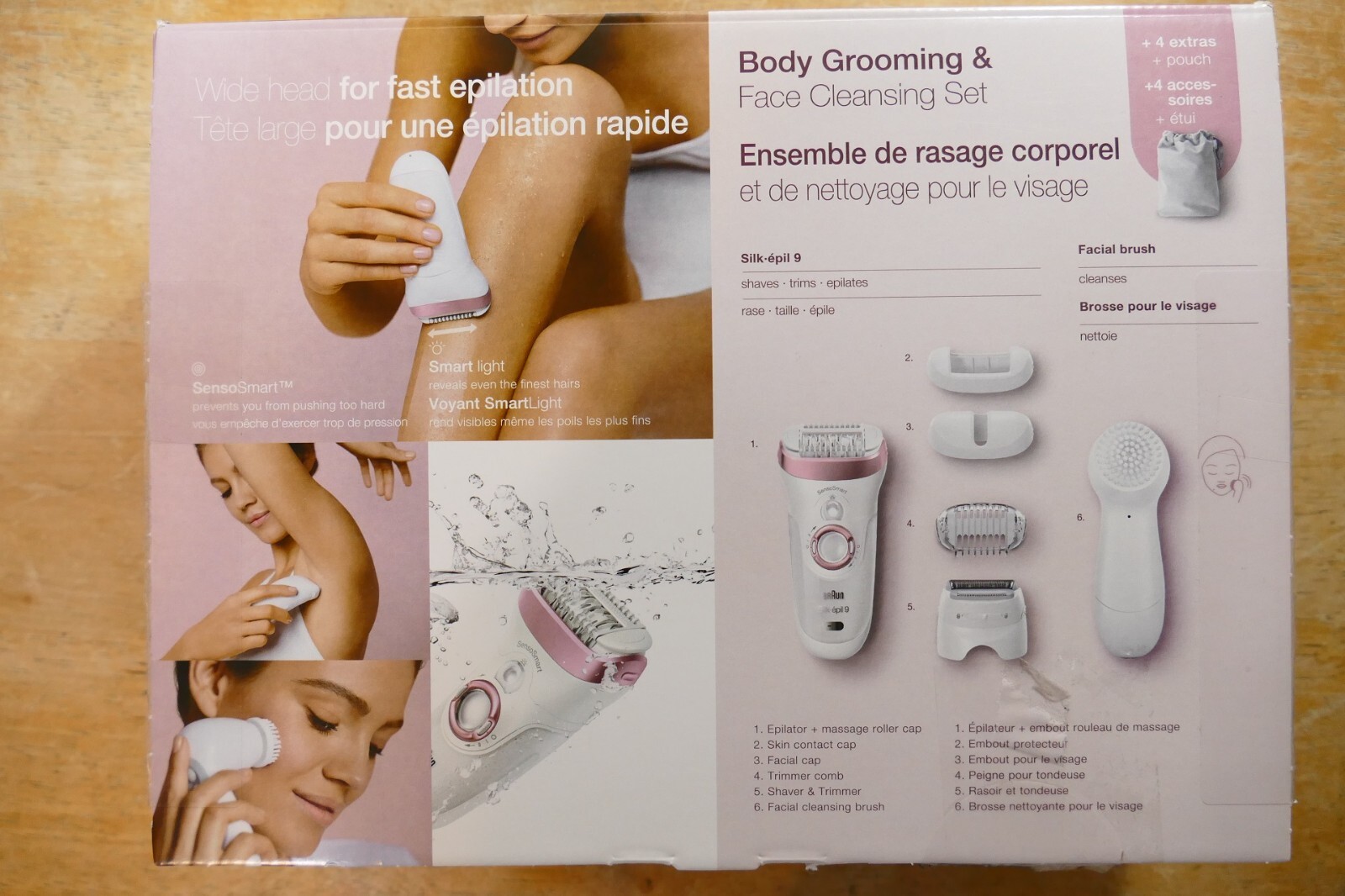 Braun Silk &eacute;pil 9-880 SensoSmart Epilator Hair Removal Wet Dry Facial Brush Kit