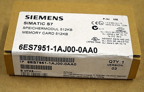 SIEMENS 6ES7951-1AJ00-0AA0 SIMATIC S7 MEMORY CARD 512 KB NEU OVP - Bild 1 von 1