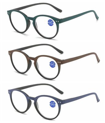 Men Women's Business Retro Rivet Round Reading Glass +1.0~+4.0 4.5 5.0+6.0