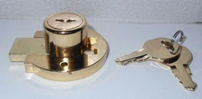 Lot of 4   Disc Tumbler Drawer Lock - Keyed Alike  ( Bright Brass )