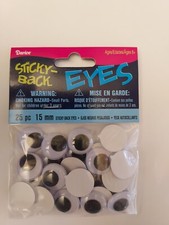 15mm Wiggle Eyes Peel Stick - 25 pcs E35