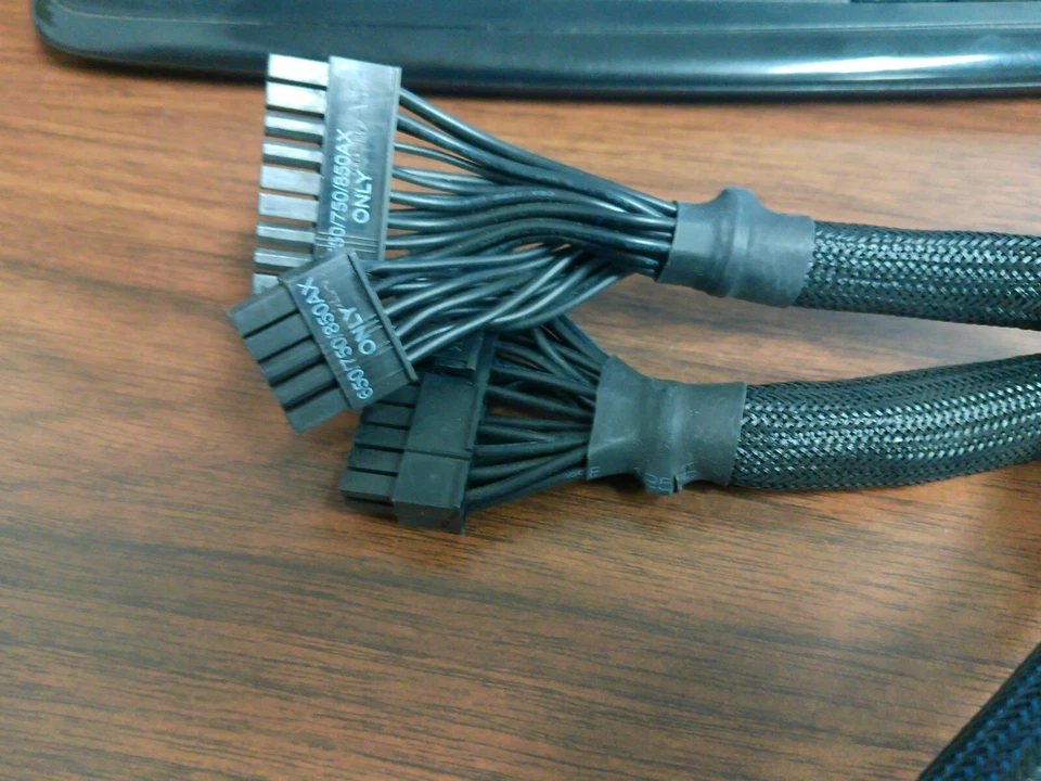 24pin Corsair Cable for AX650 AX750 AX850 or AX860 AX760  Black to 18pin & 10pin - Image 2 of 4