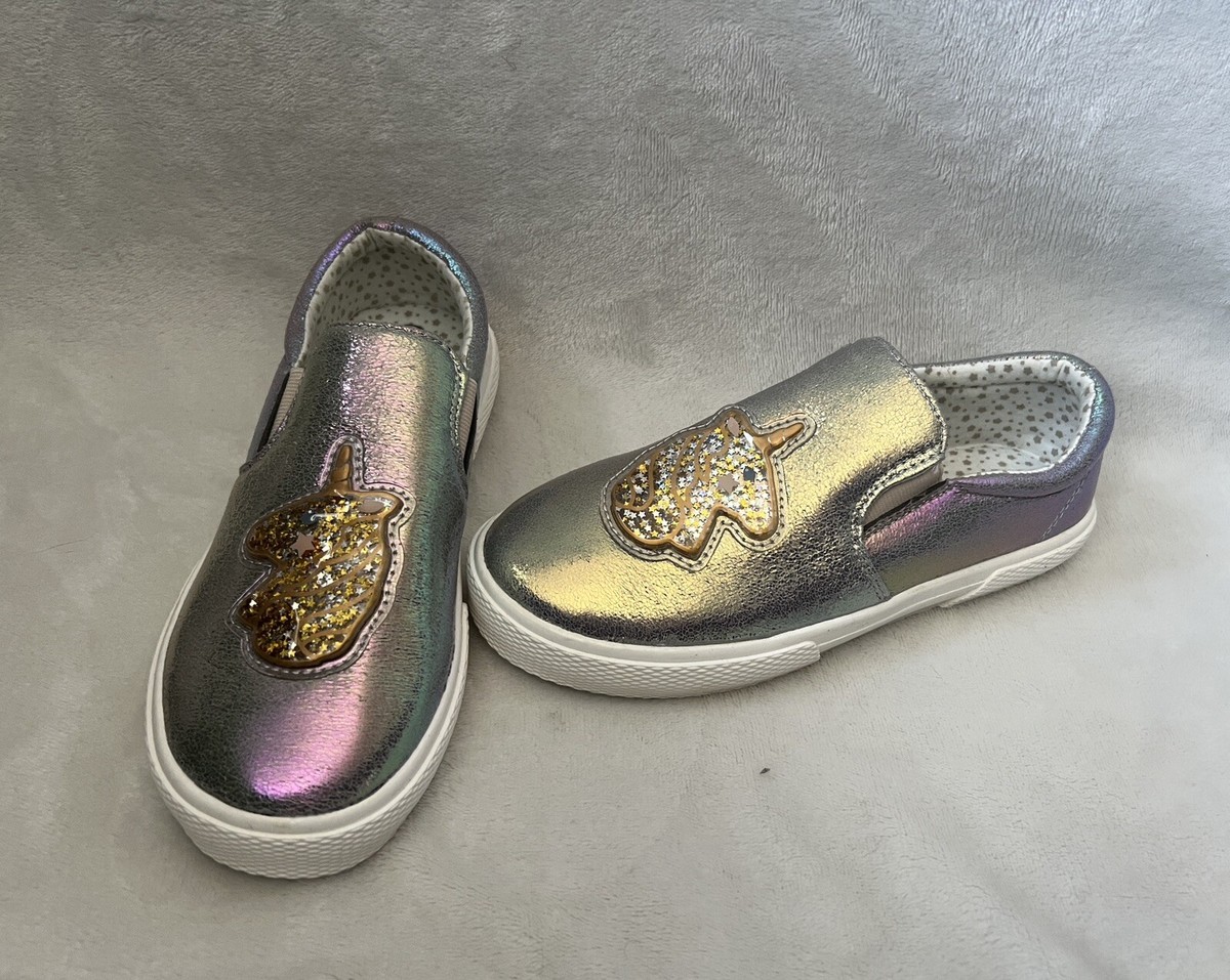 Iridescent Girls Silver Sneakers Wonder Nation Athletic Iridescent