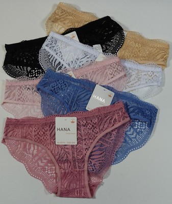 029 HANA Damen Slip S/M L/XL Weiß Rosa Blau Schwarz Beige Altrosa