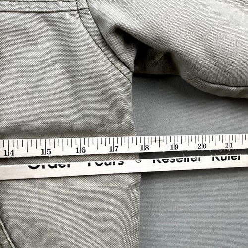 Vintage Old Navy Work Jacket Youth Boys 6 Cream Canvas Quilt Lined Full Zip y2k - Picture 11 of 13
