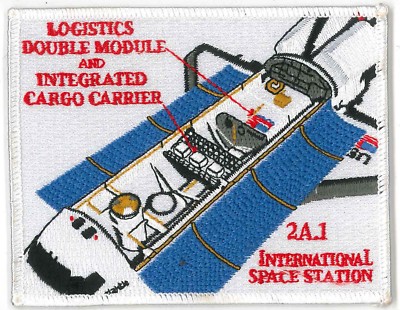 NASA PATCH vtg INTERNATIONAL SPACE STATION ISS 2A.1 Logistics Module Cargo 4.5''!