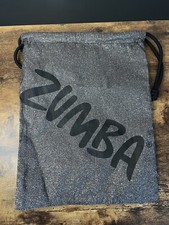Zumba Fitness Stay Fab Drawstring Bag Grey Glitter Bag Cinch Bag