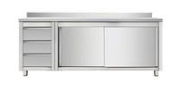 Arbeitsschrank SchiebetüRen,Schubladen,Aufkantung 1600X700X850Mm