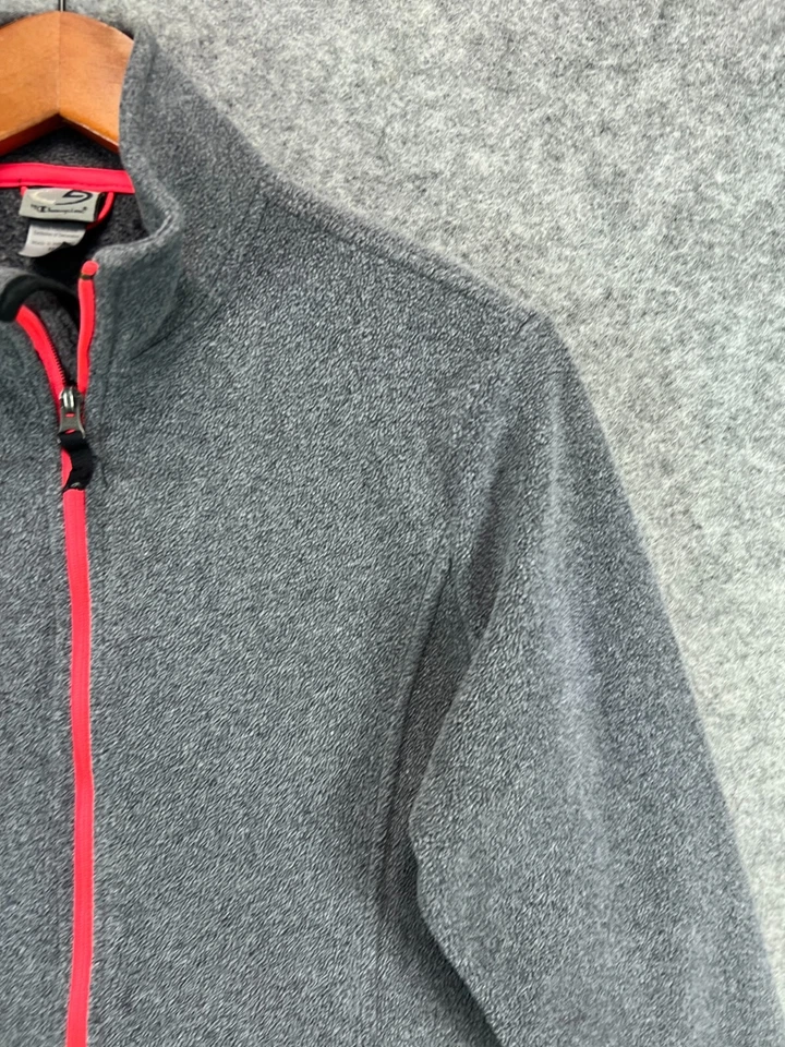 Chaqueta polar C9 Champion para mujer gris medio rosa ribete cremallera manga larga activa 1 Foto 4 de 4