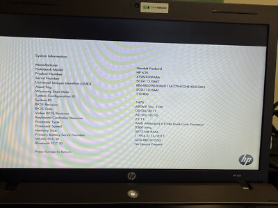 Hp G62 Hp 3032 Laptop HP G62-352TU XP581PA#ABJ Core I5 M460 2GB