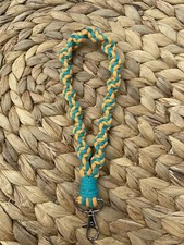 boho macrame wristlet Handmade Spiral Keychain