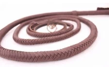 Bull whip 6 Feet Long, Heavy Duty 12 Plait Nylon Weaving Dark Brown Real Whip