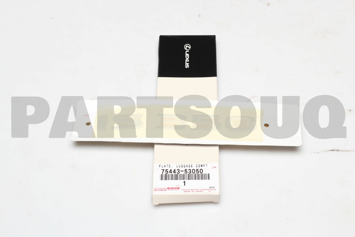 7544353050 Genuine Toyota PLATE, LUGGAGE COMPARTMENT DOOR, NO.3